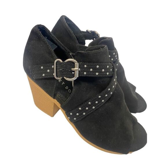 Rocket Dog Suede Studded Peep Toe Wedges - Picture 3 of 12
